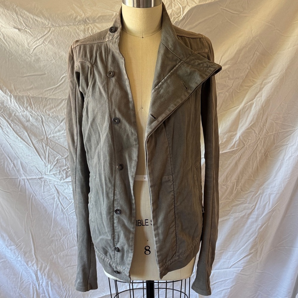 Rick Owens Asymmetrical Olive Jacket - Picture 5 of 7